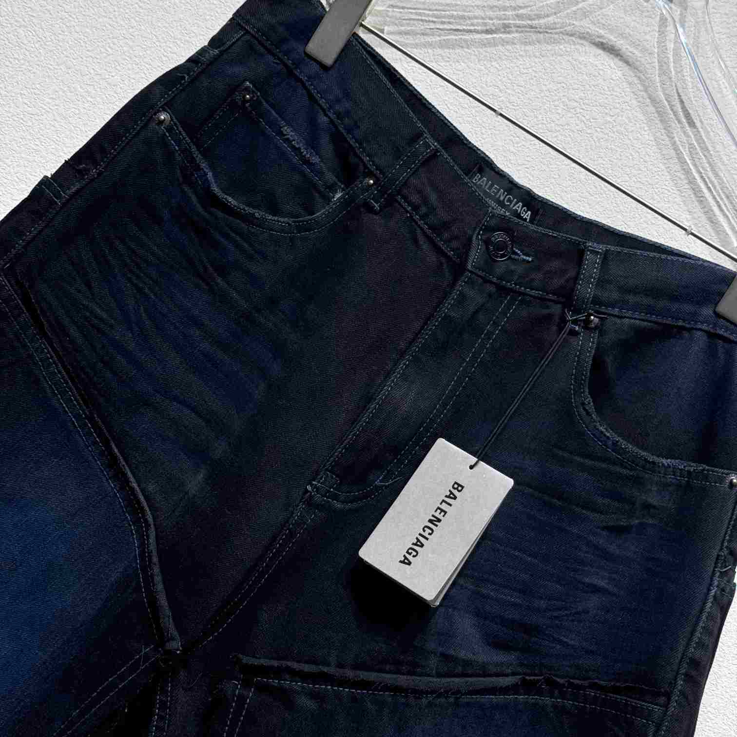 Balenciaga Double Knee Pants In Dark Blue  - EUR FASHION