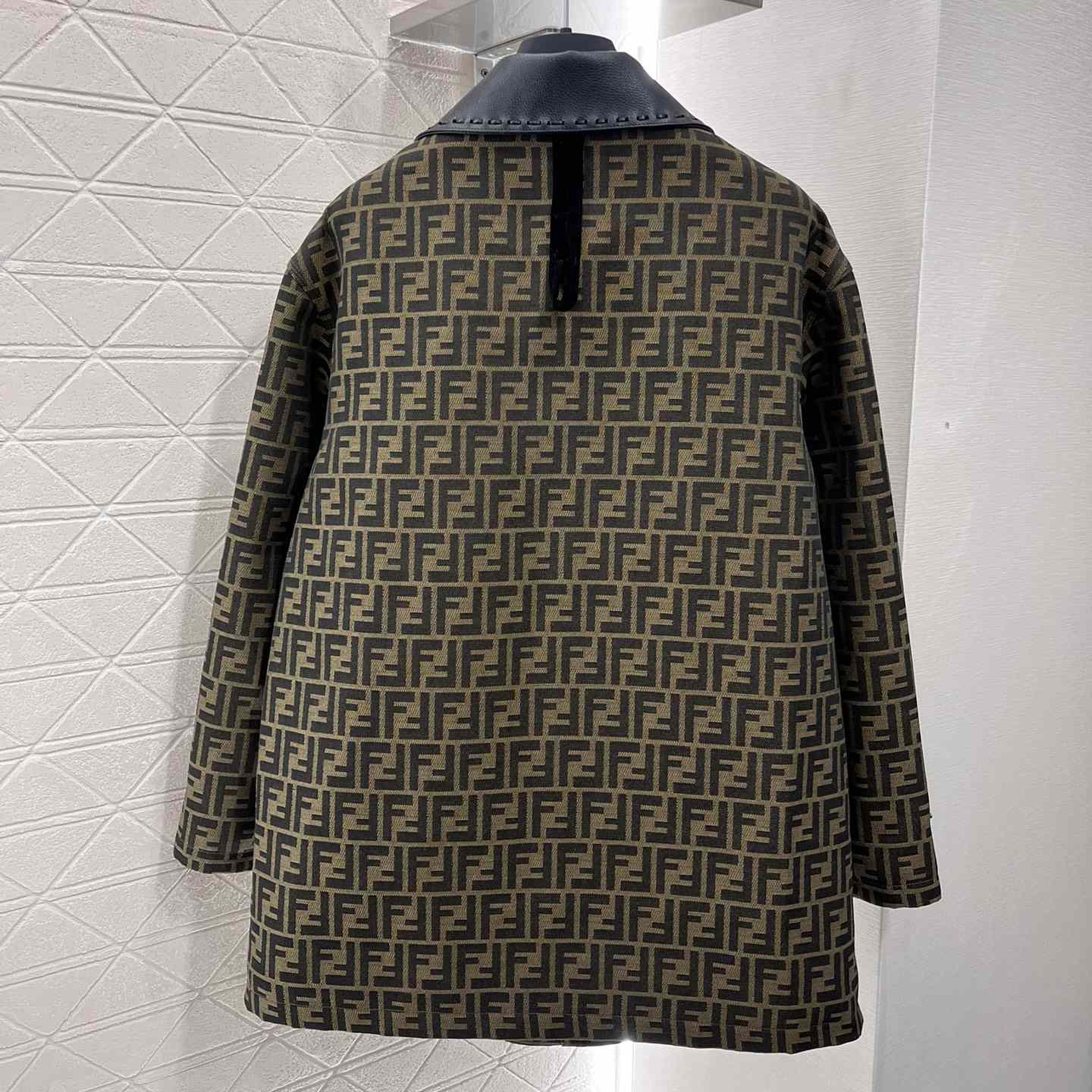 Fendi Brown Waxed FF Jacquard Blouson - EUR FASHION