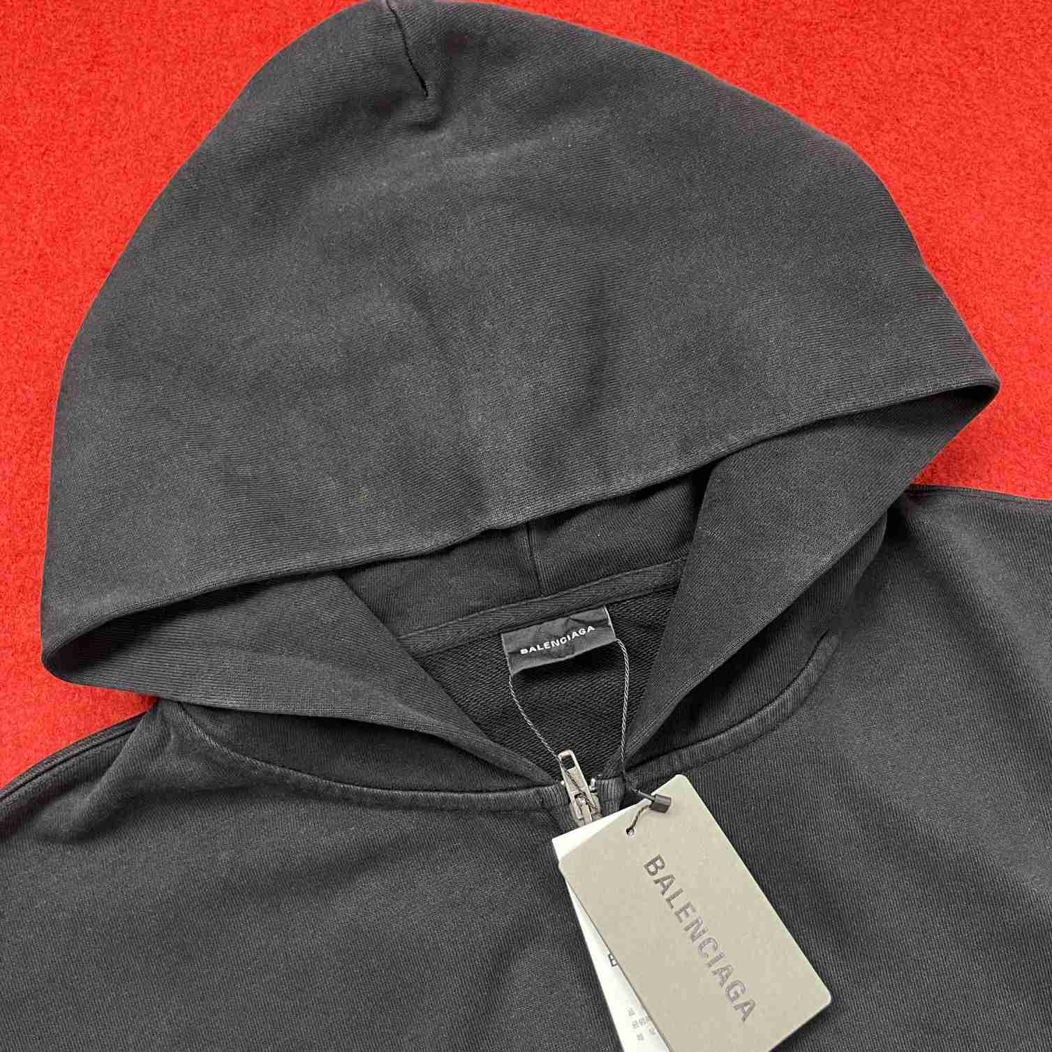 Balenciaga Under Armour® Zip-Up Hoodie Regular Fit In Black - EUR FASHION