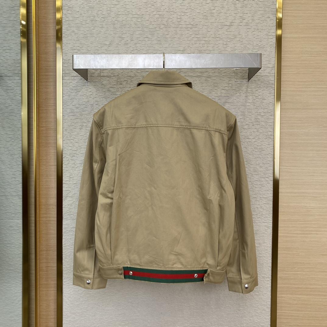 Gucci Cotton Twill Jacket With Web - EUR FASHION