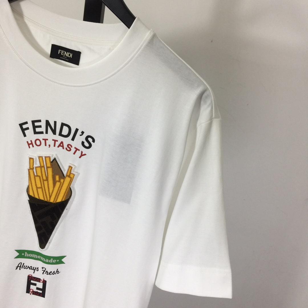 Fendi White Cotton Fendilicious T-shirt - EUR FASHION