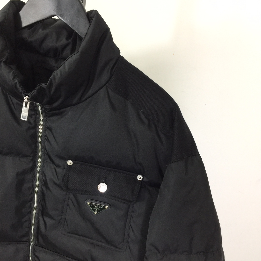 Prada Black Re-Nylon Down Jacket - EUR FASHION