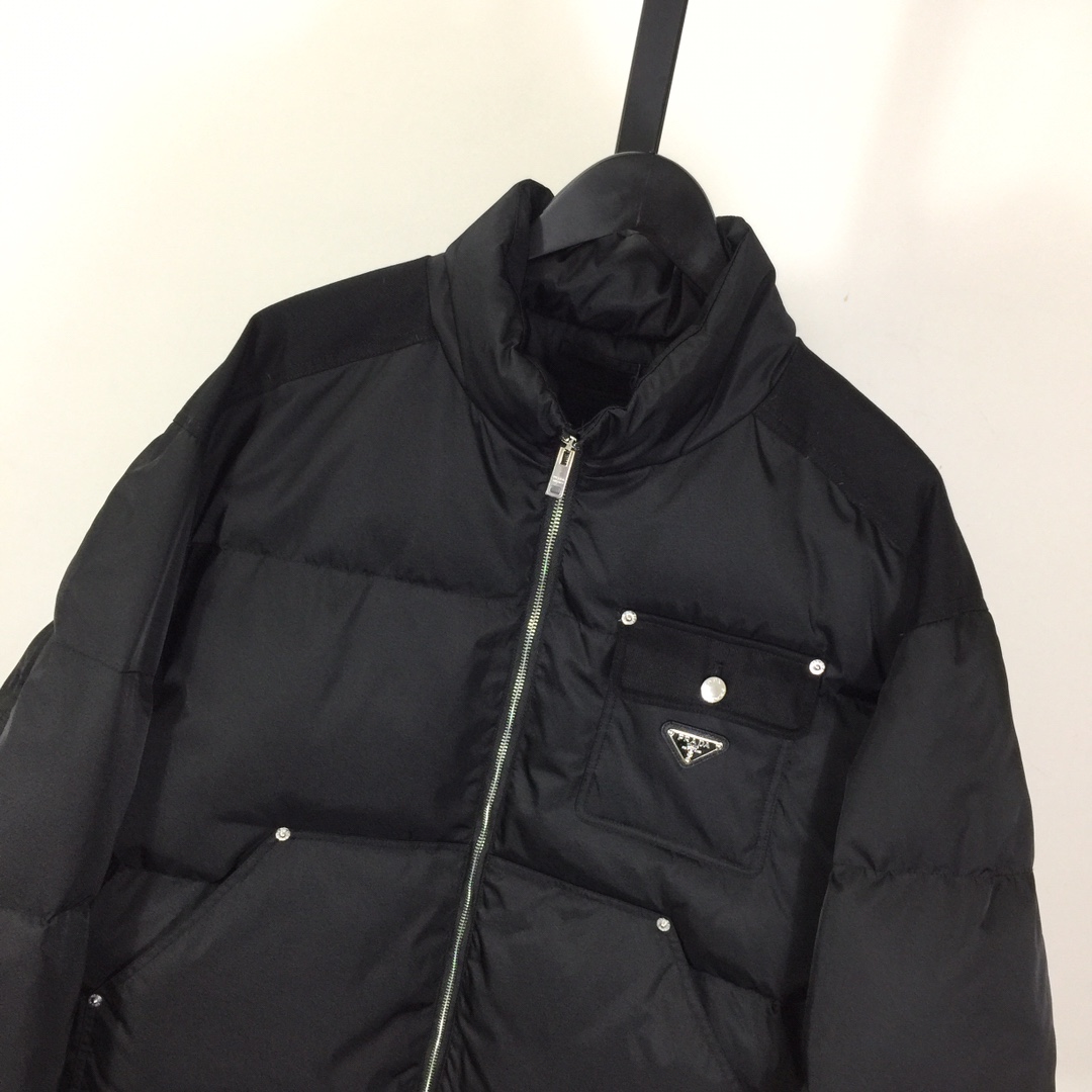 Prada Black Re-Nylon Down Jacket - EUR FASHION