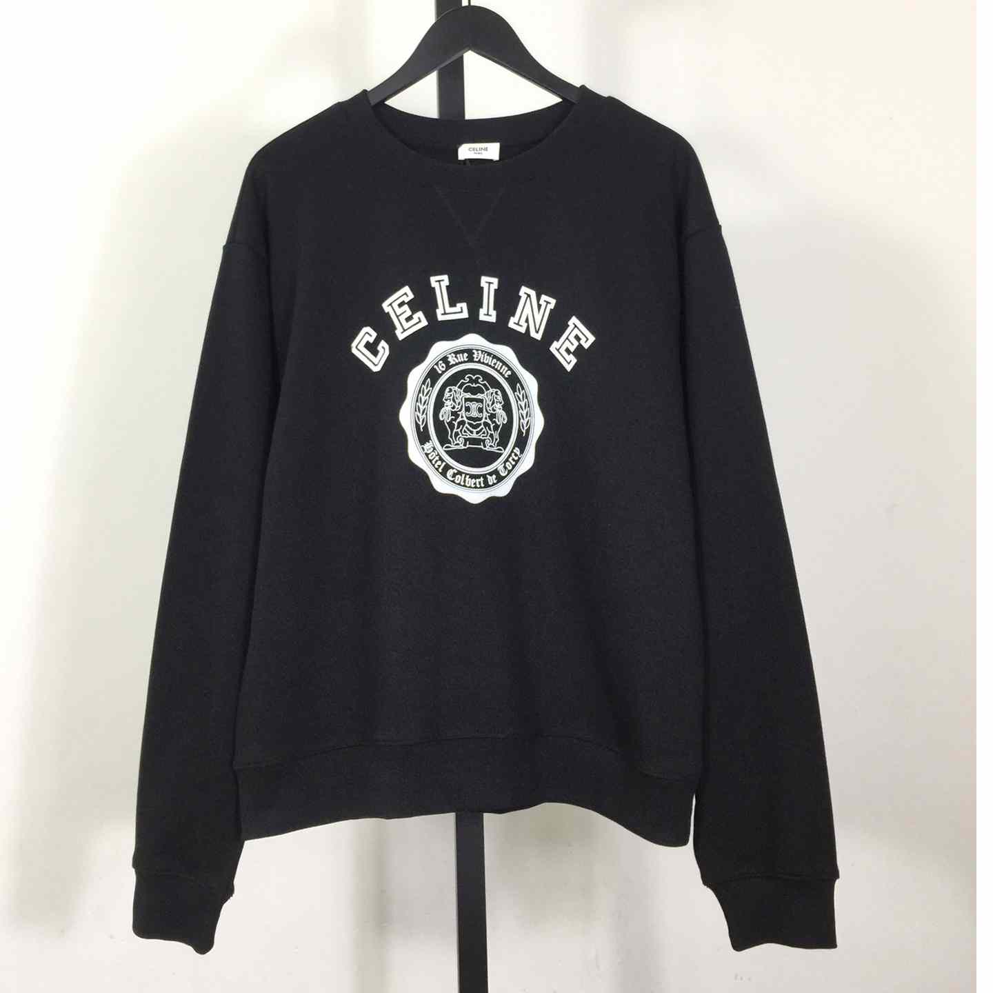 Celine Blason Loose Sweatshirt In Cotton Fleece - EUR FASHION