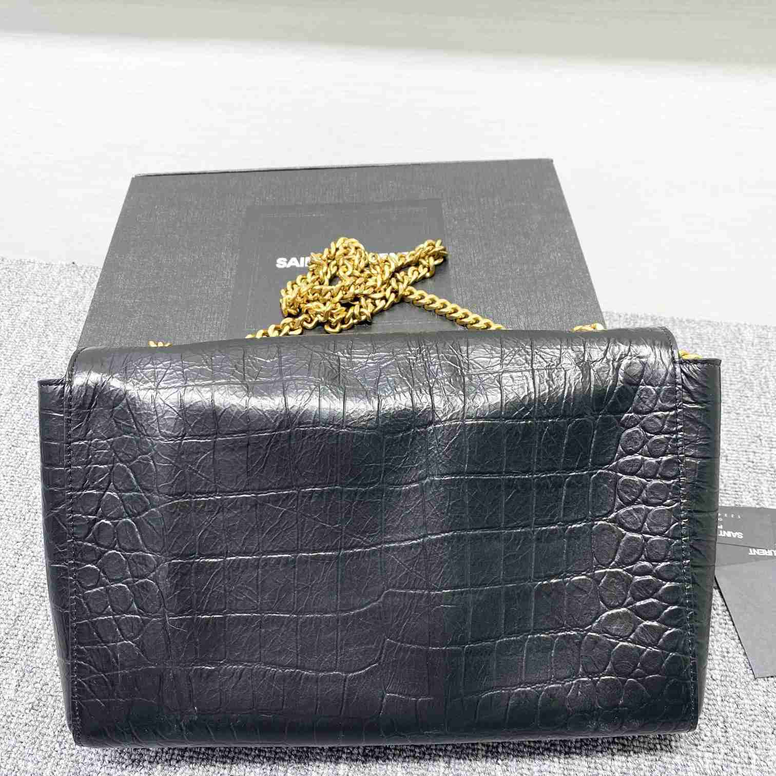 Saint Laurent Reversible Kate Medium In Crocodile-Embossed Leather - EUR FASHION