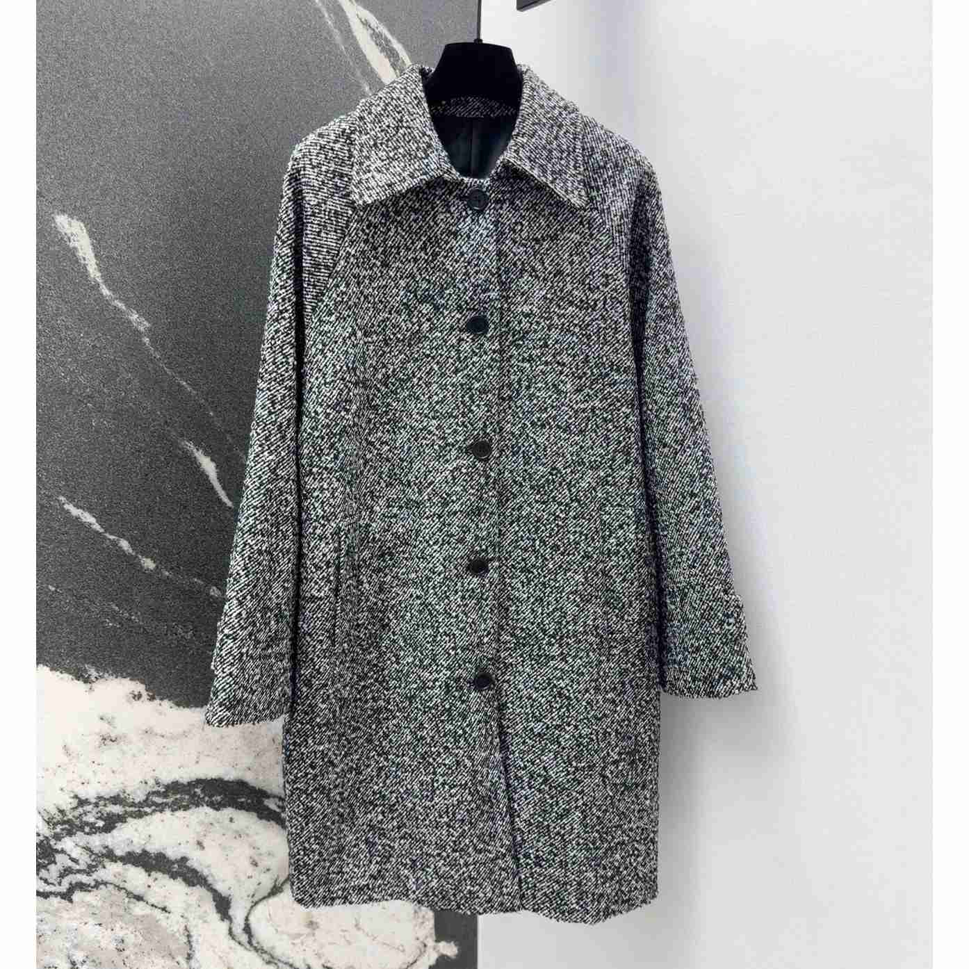 Celine Camden Mac Coat In Wool Tweed - EUR FASHION