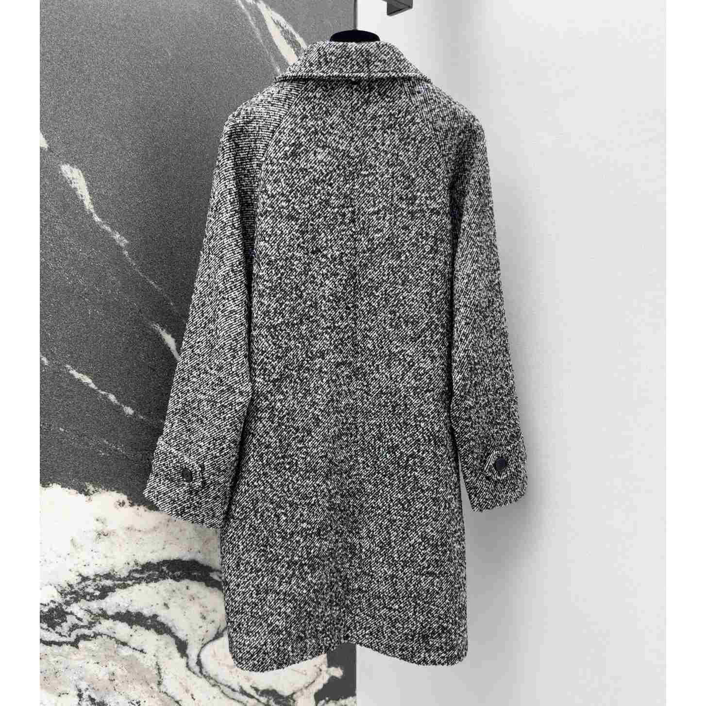 Celine Camden Mac Coat In Wool Tweed - EUR FASHION