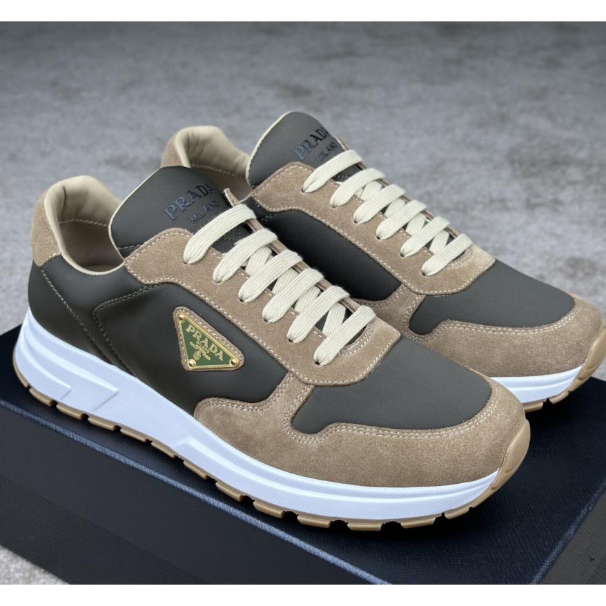 Prada Leather And Re-Nylon Sneakers - EUR FASHION