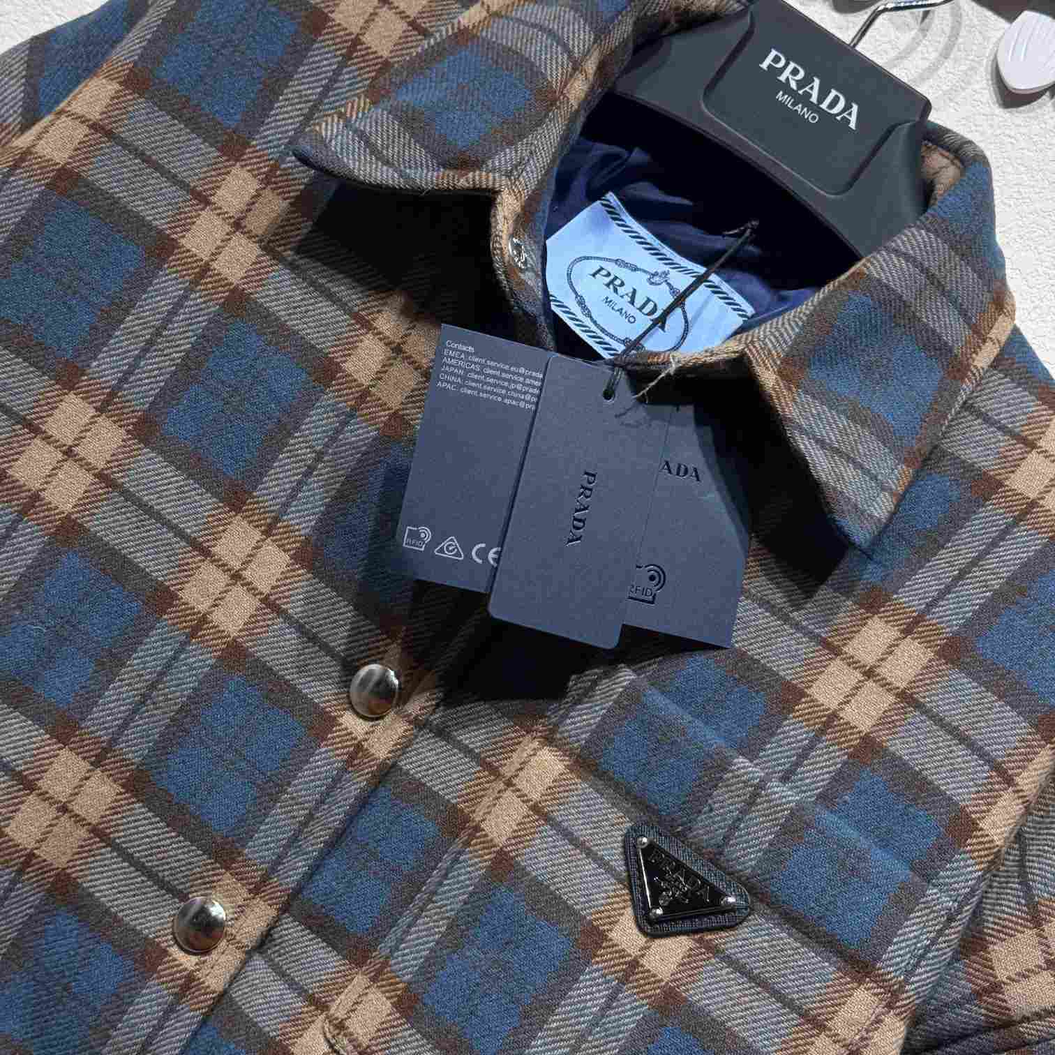 Prada Checked Wool Twill Lumberjack Jacket - EUR FASHION