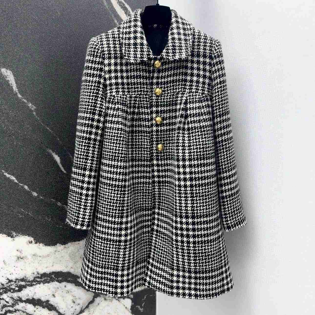 Celine Sixtine Coat In Wool Tweed - EUR FASHION