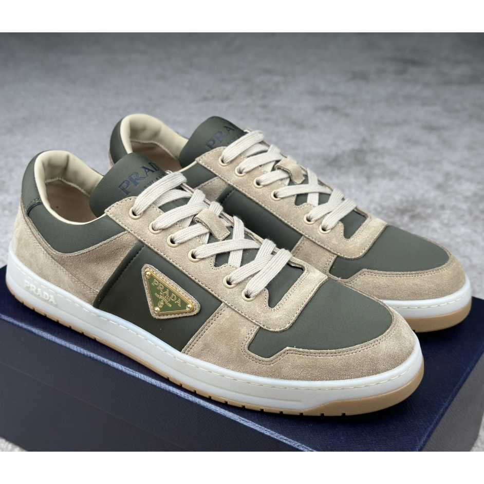 Prada Downtown Suede And Re-Nylon Sneakers - EUR FASHION