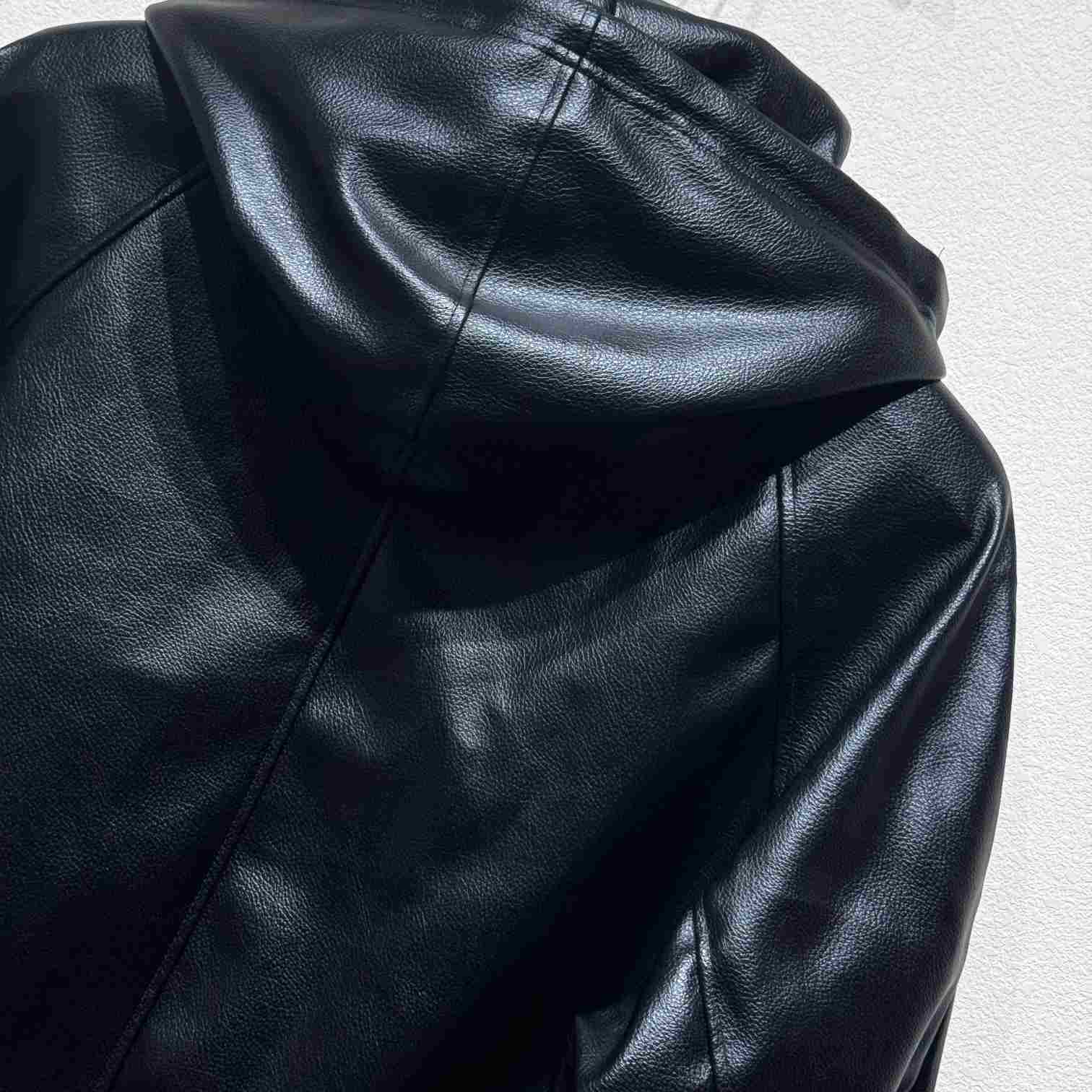 Celine Hooded Leather Jacket - EUR FASHION