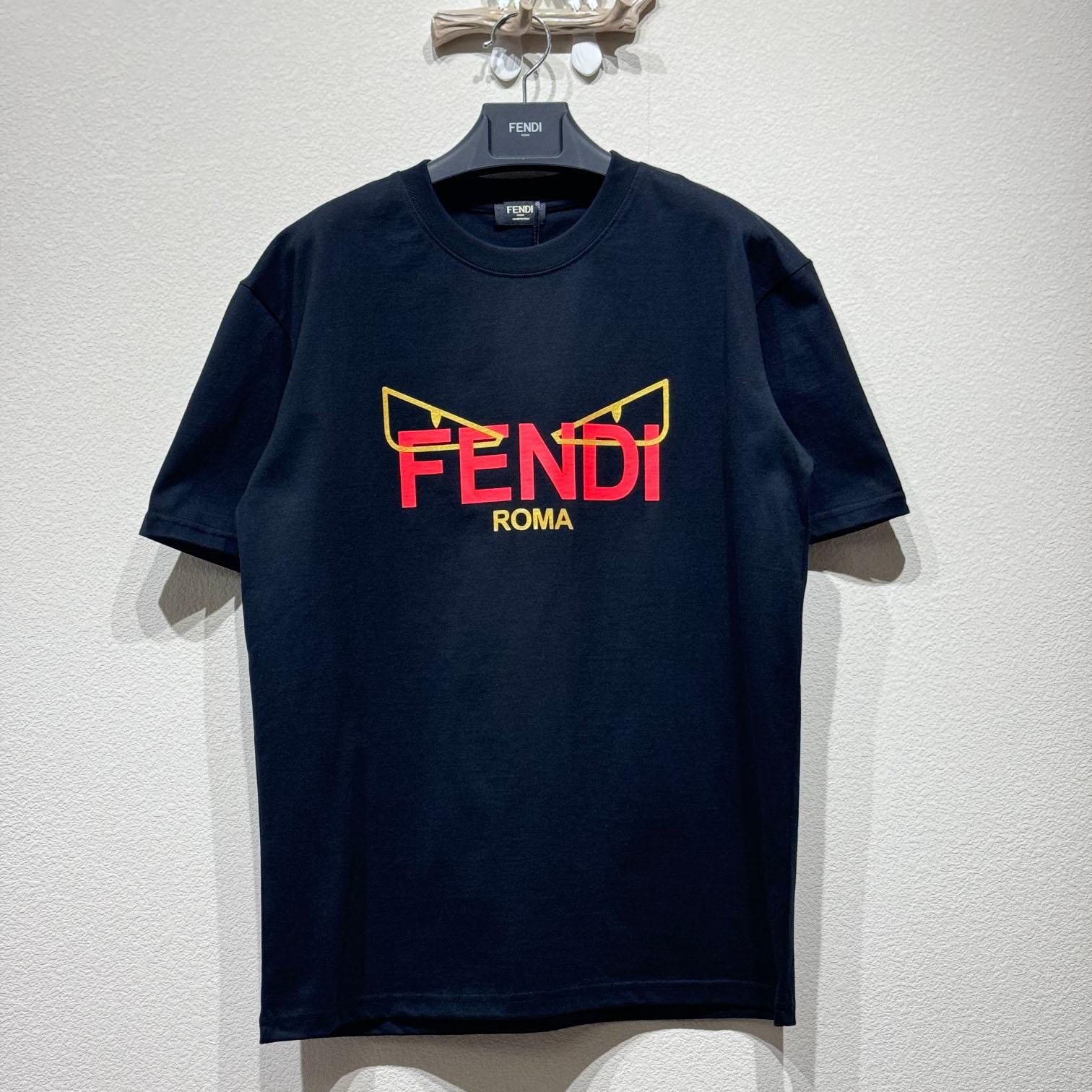 Fendi Short-Sleeved Crew Neck T-Shirt  - EUR FASHION