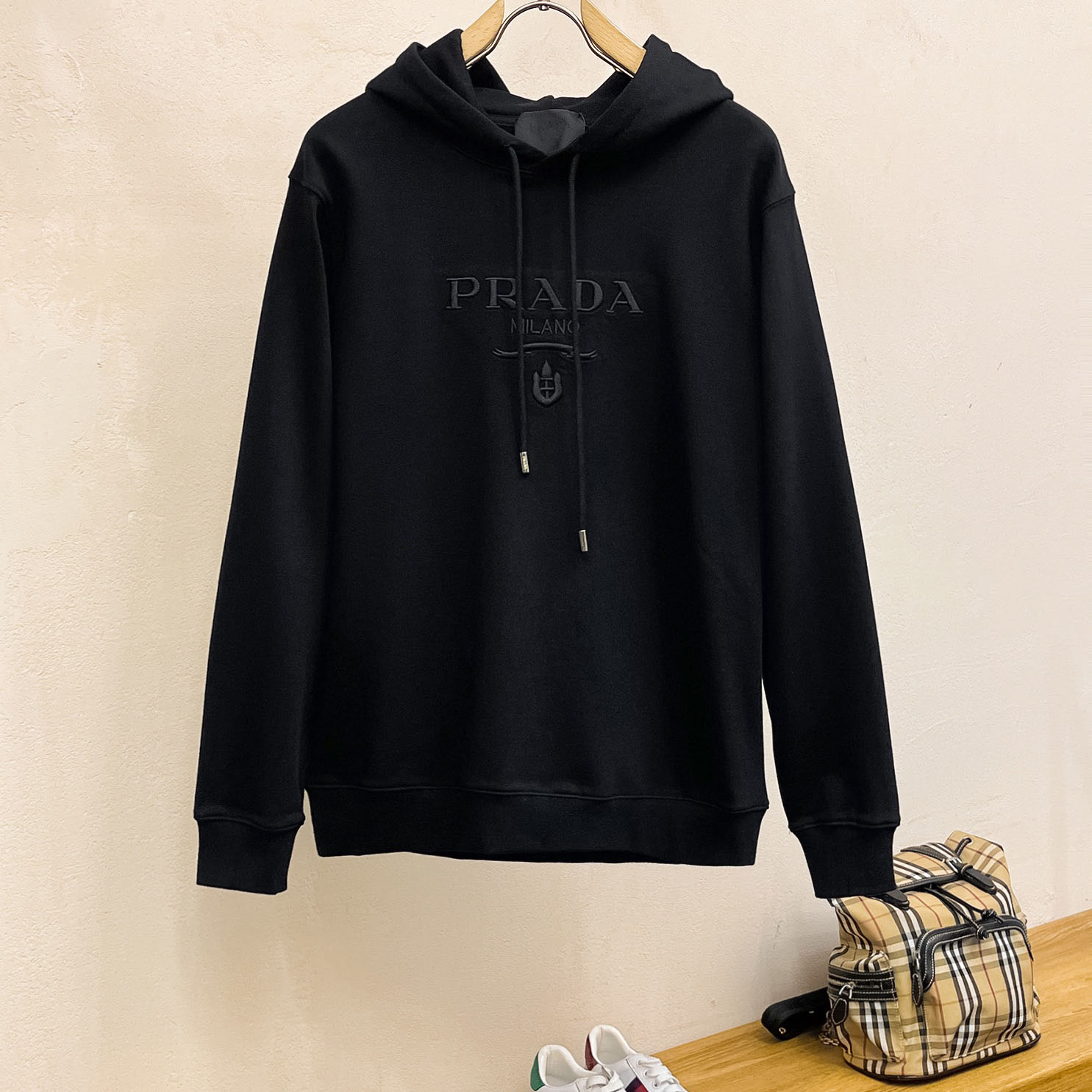 Prada Embroidered Logo Hoodie - EUR FASHION