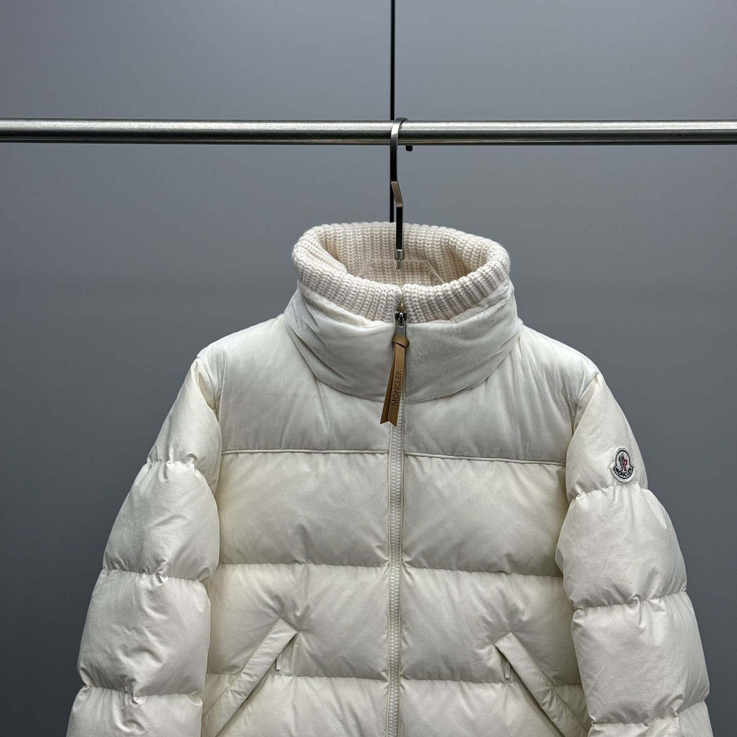 Moncler Auffrique  Velvet-trimmed Down Jacket - EUR FASHION