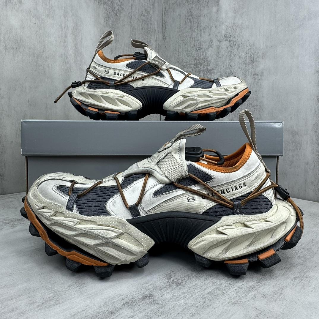 Balenciaga Hike Sneaker In Beige And Orange - EUR FASHION