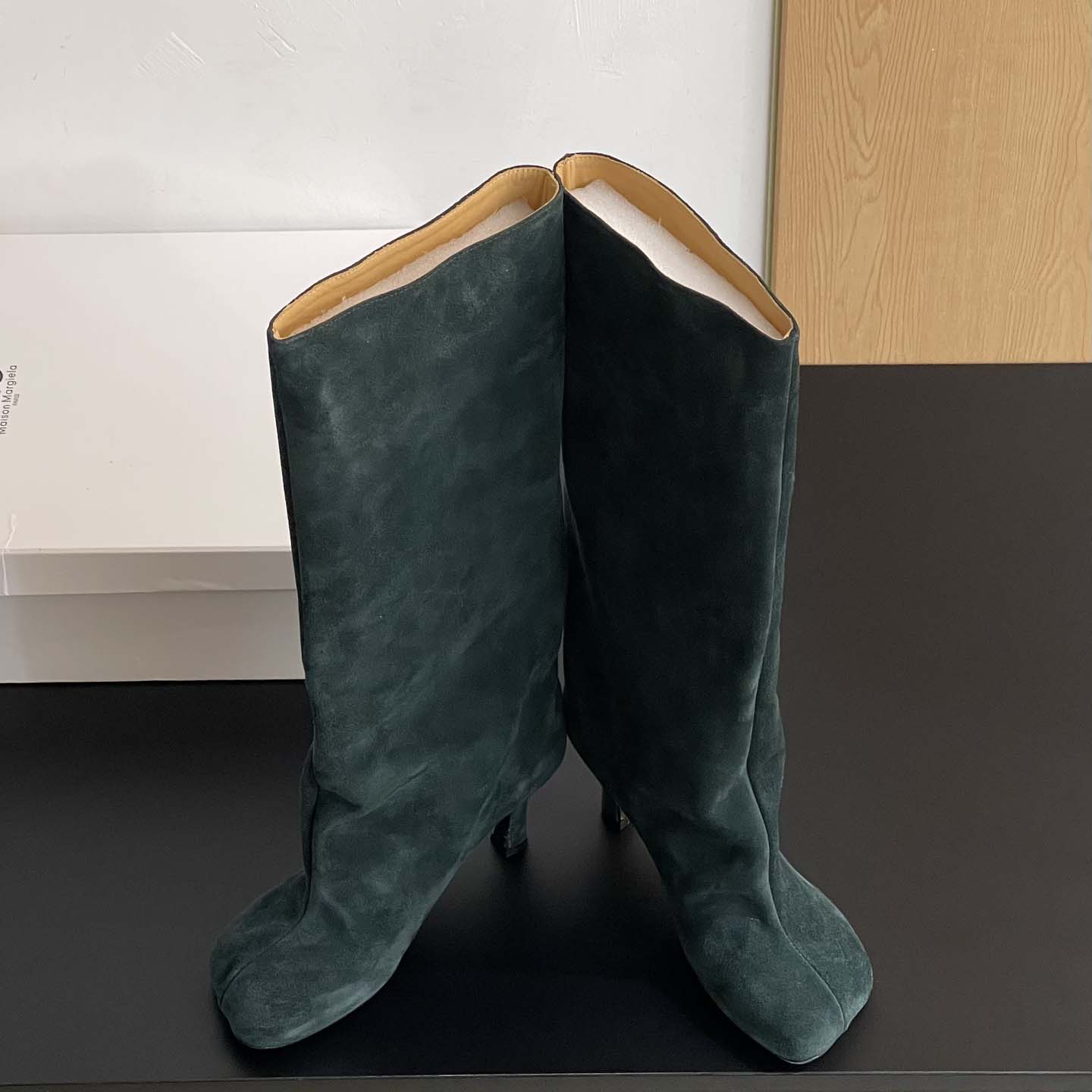 Maison Margiela Green Anatomic Tall Boots - EUR FASHION