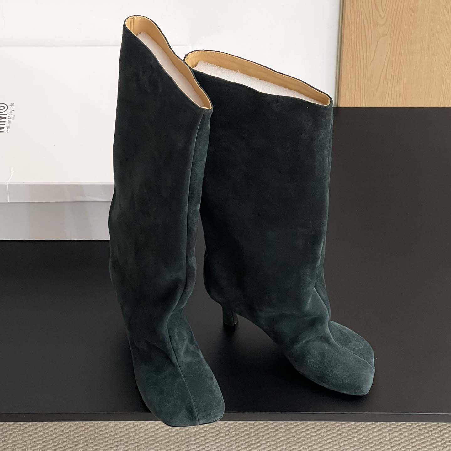 Maison Margiela Green Anatomic Tall Boots - EUR FASHION