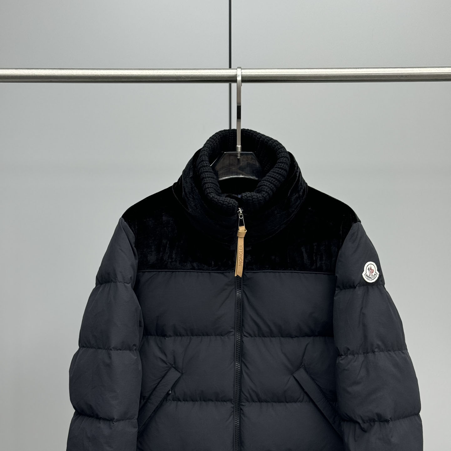 Moncler Auffrique  Velvet-trimmed Down Jacket - EUR FASHION