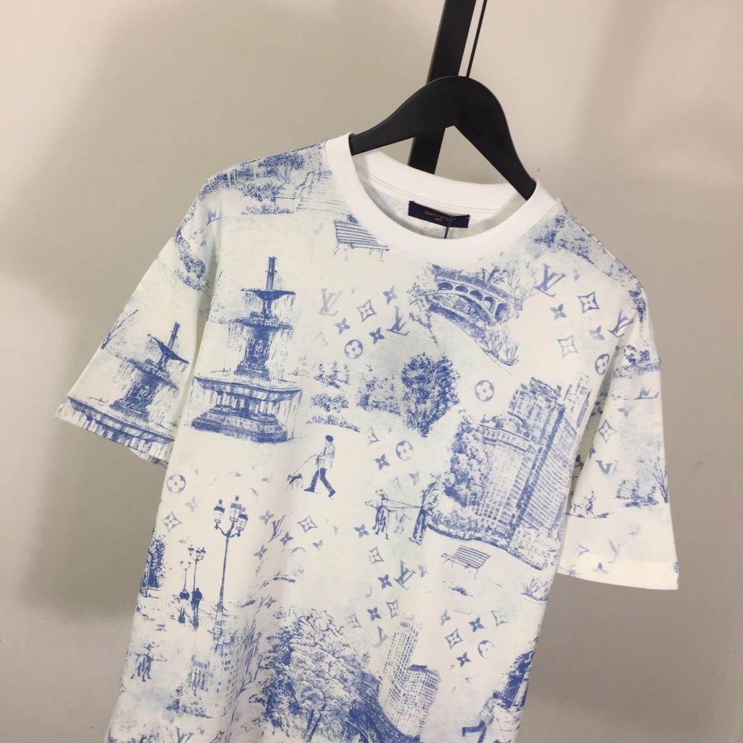 Louis Vuitton Printed Cotton Pique T-Shirt   1AGJZ4 - EUR FASHION