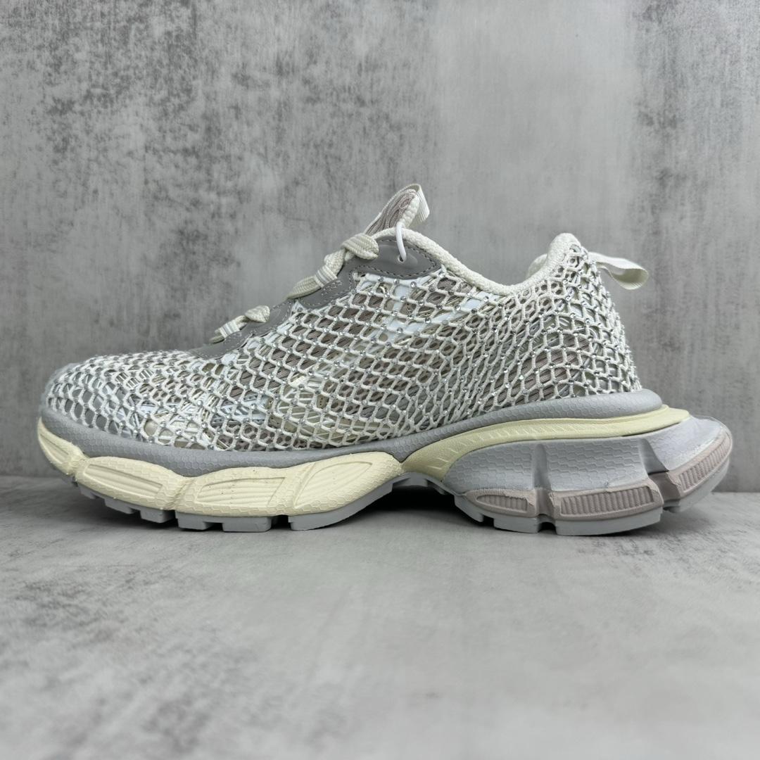 Balenciaga 3XL Fishnet Sneaker In Eggshell And Crystal Mesh - EUR FASHION