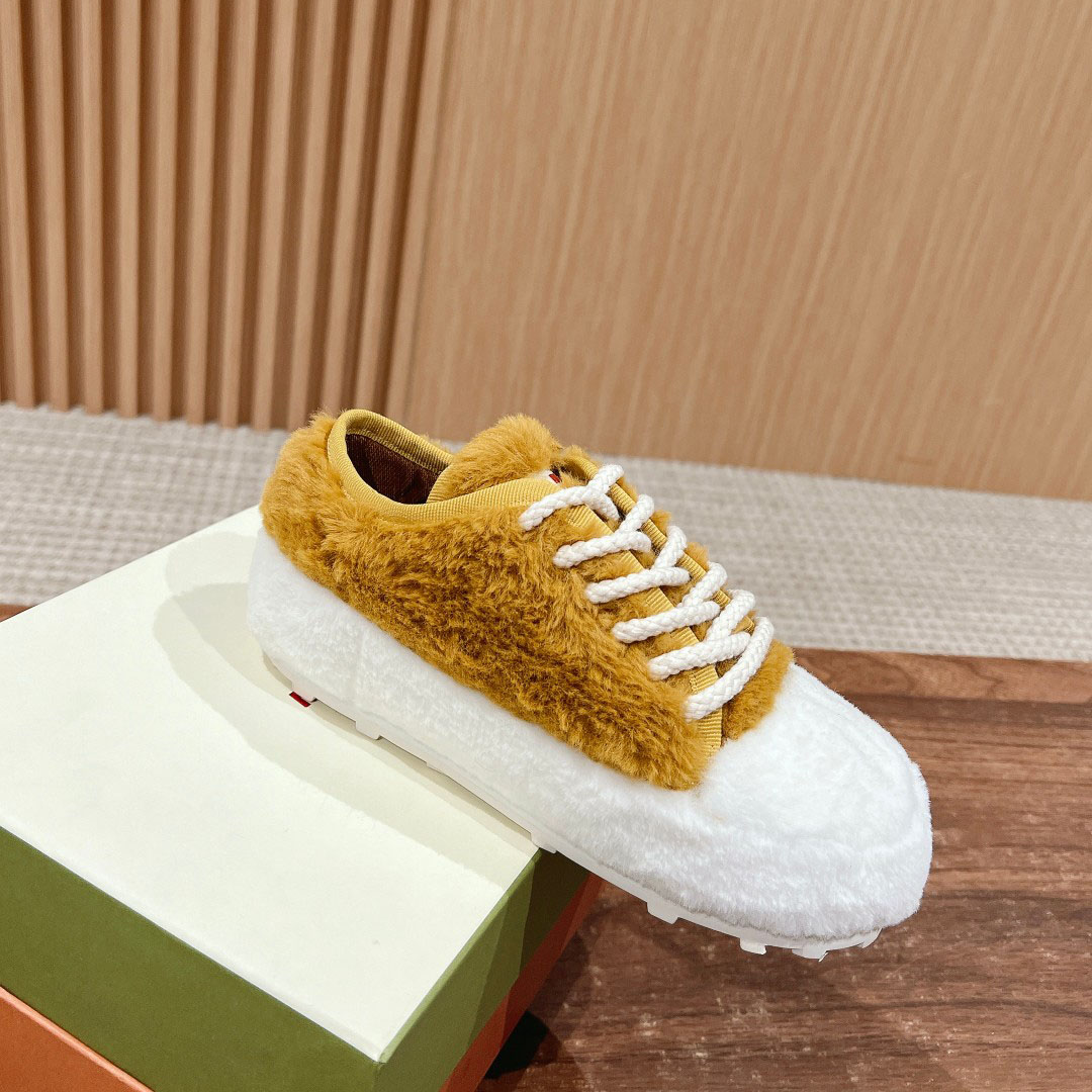 Marni Beige Teddy Tennis Sneaker - EUR FASHION