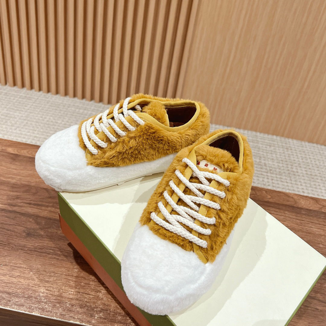 Marni Beige Teddy Tennis Sneaker - EUR FASHION