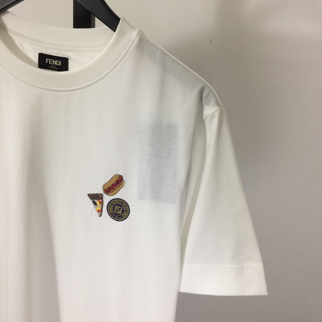 Fendi White Cotton Fendilicious T-shirt - EUR FASHION