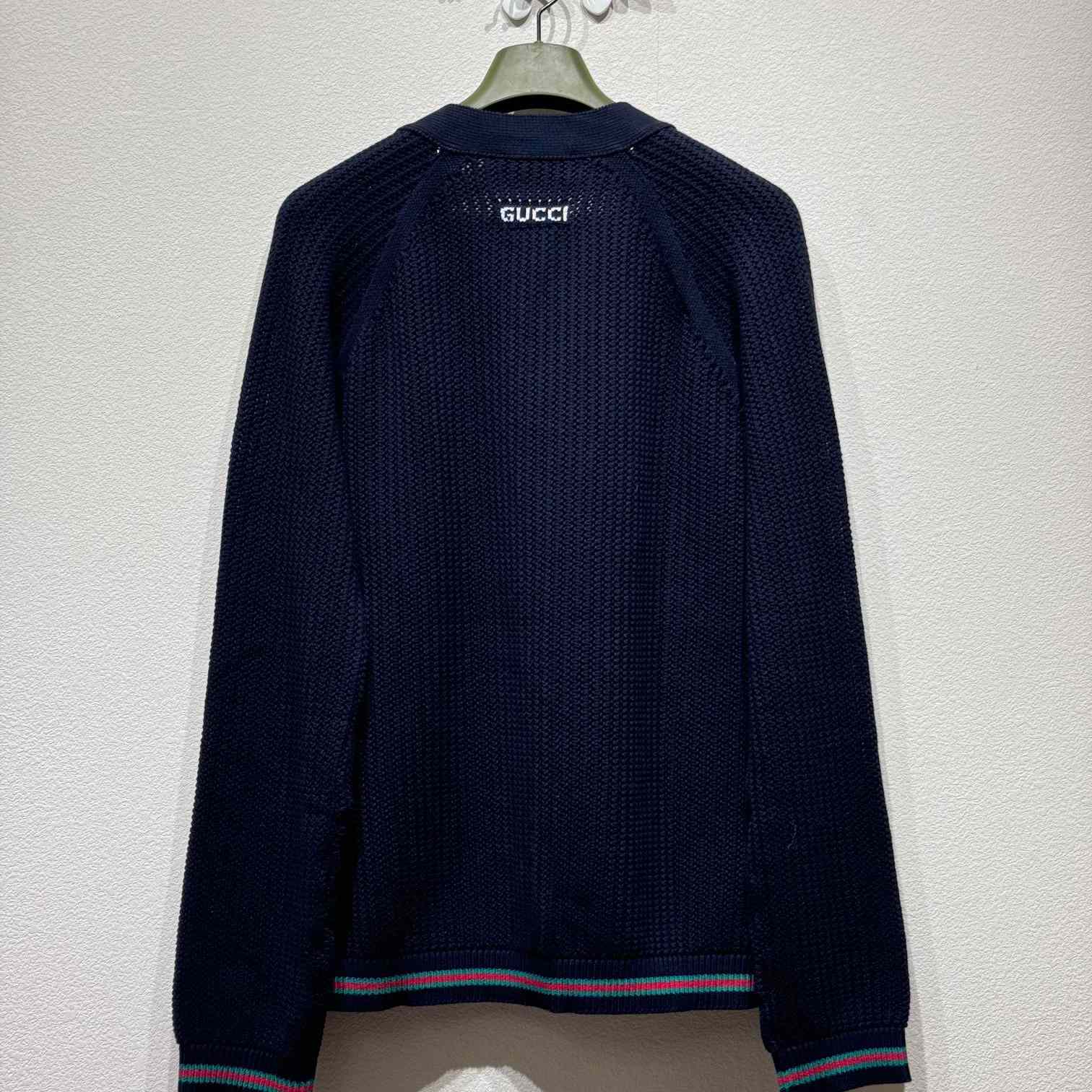 Gucci Ajour Cotton Knit Cardigan With Web - EUR FASHION