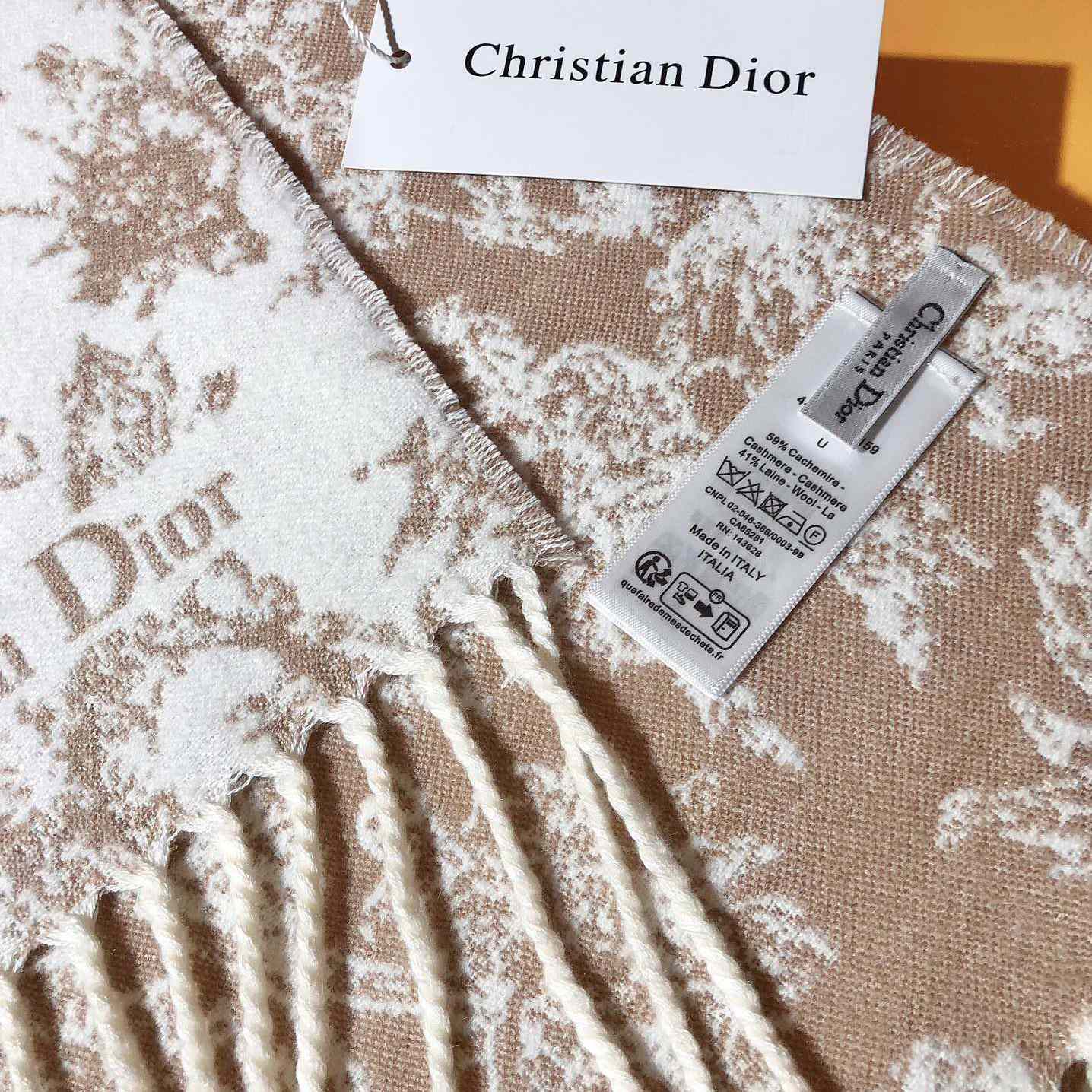 Dior Chardons Scarf Rose des Vents Cashmere And Wool - EUR FASHION