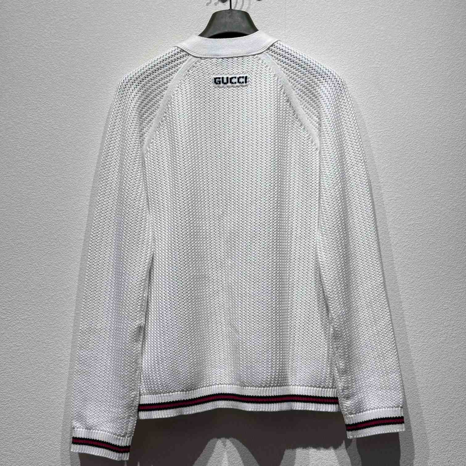 Gucci Ajour Cotton Knit Cardigan With Web - EUR FASHION