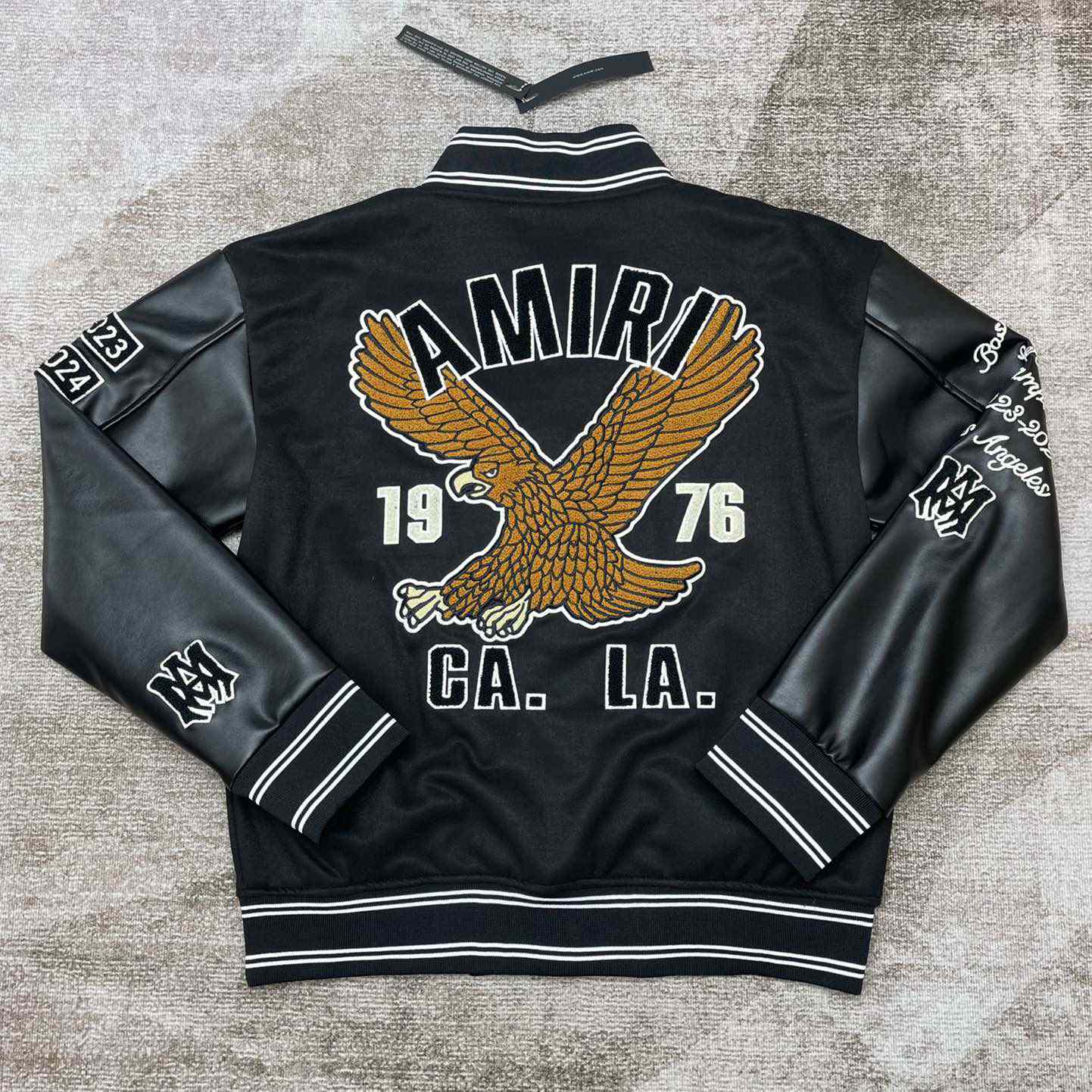 Amiri Embroidered Eagle Applique Varsity Jacket - EUR FASHION