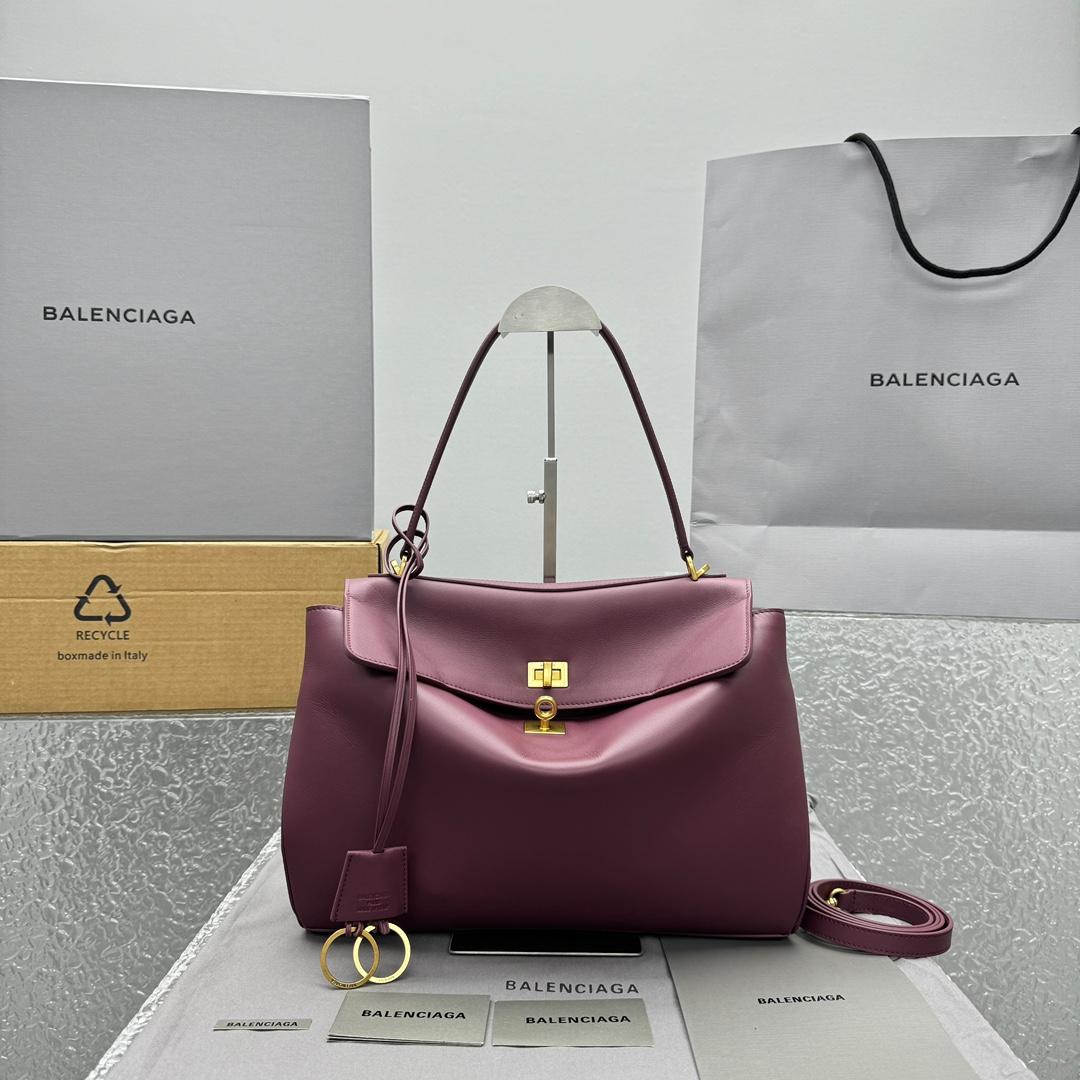 Balenciaga Rodeo Medium Handbag In Burgundy - EUR FASHION