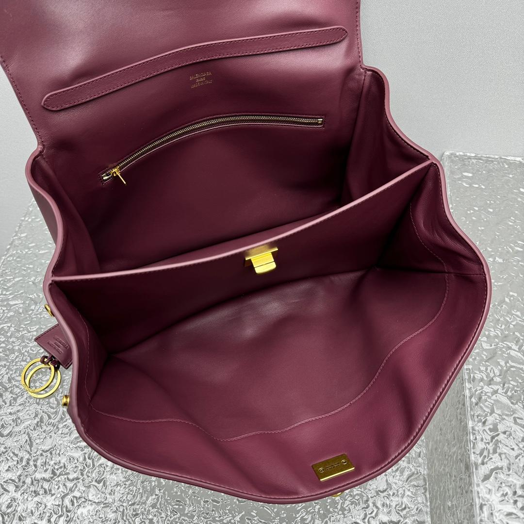 Balenciaga Rodeo Medium Handbag In Burgundy - EUR FASHION