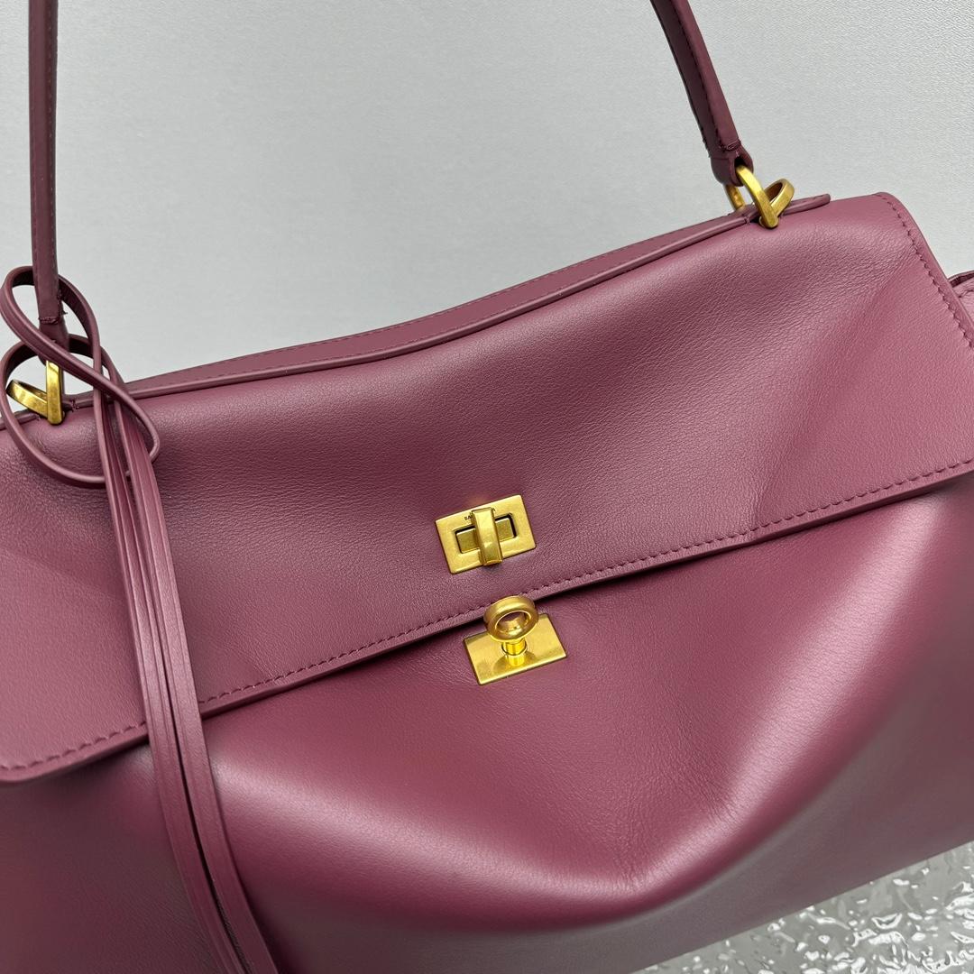 Balenciaga Rodeo Medium Handbag In Burgundy - EUR FASHION