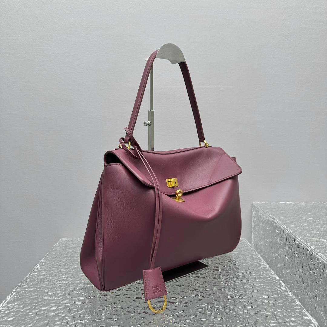 Balenciaga Rodeo Medium Handbag In Burgundy - EUR FASHION