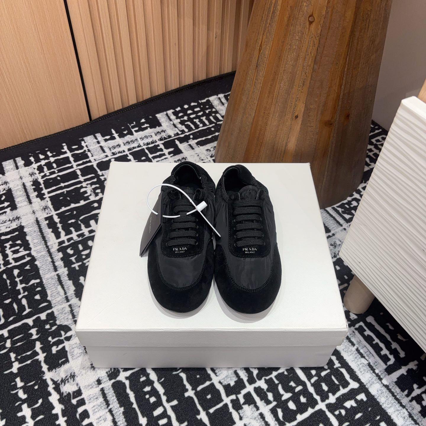 Prada Collapse Re-Nylon And Suede Sneakers - EUR FASHION