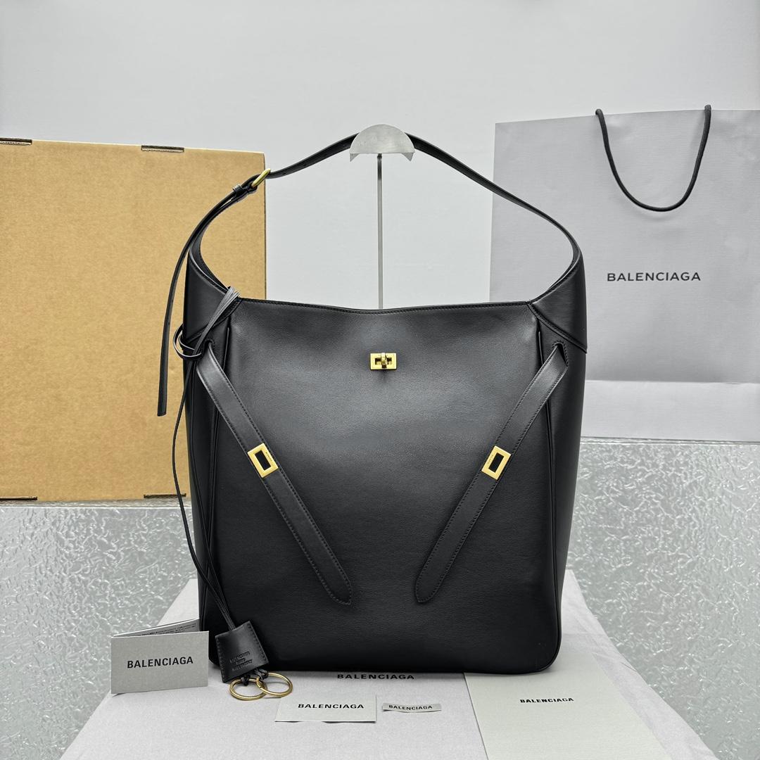 Balenciaga Bel Air Large Hobo Bag In Black  - EUR FASHION