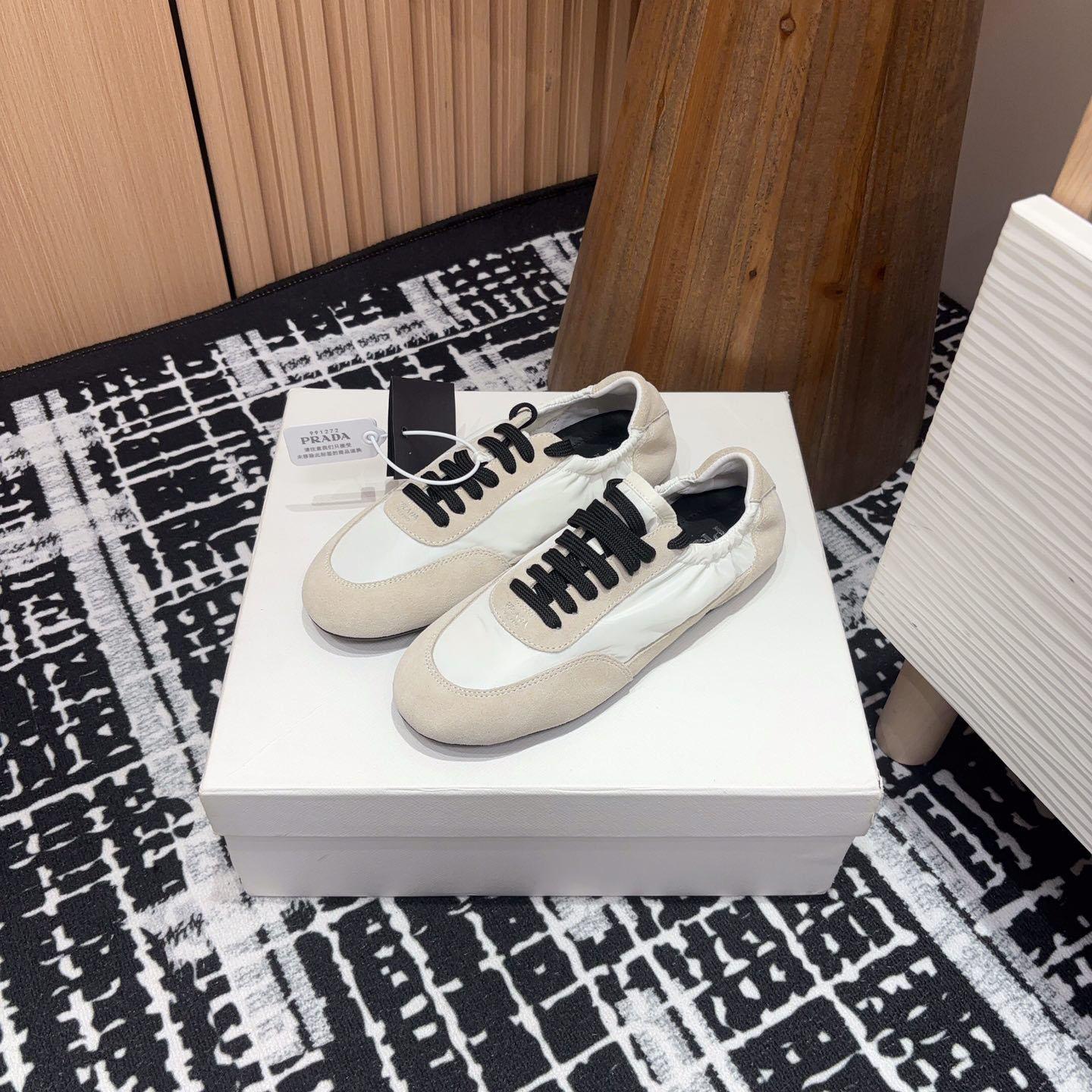 Prada Collapse Re-Nylon And Suede Sneakers - EUR FASHION