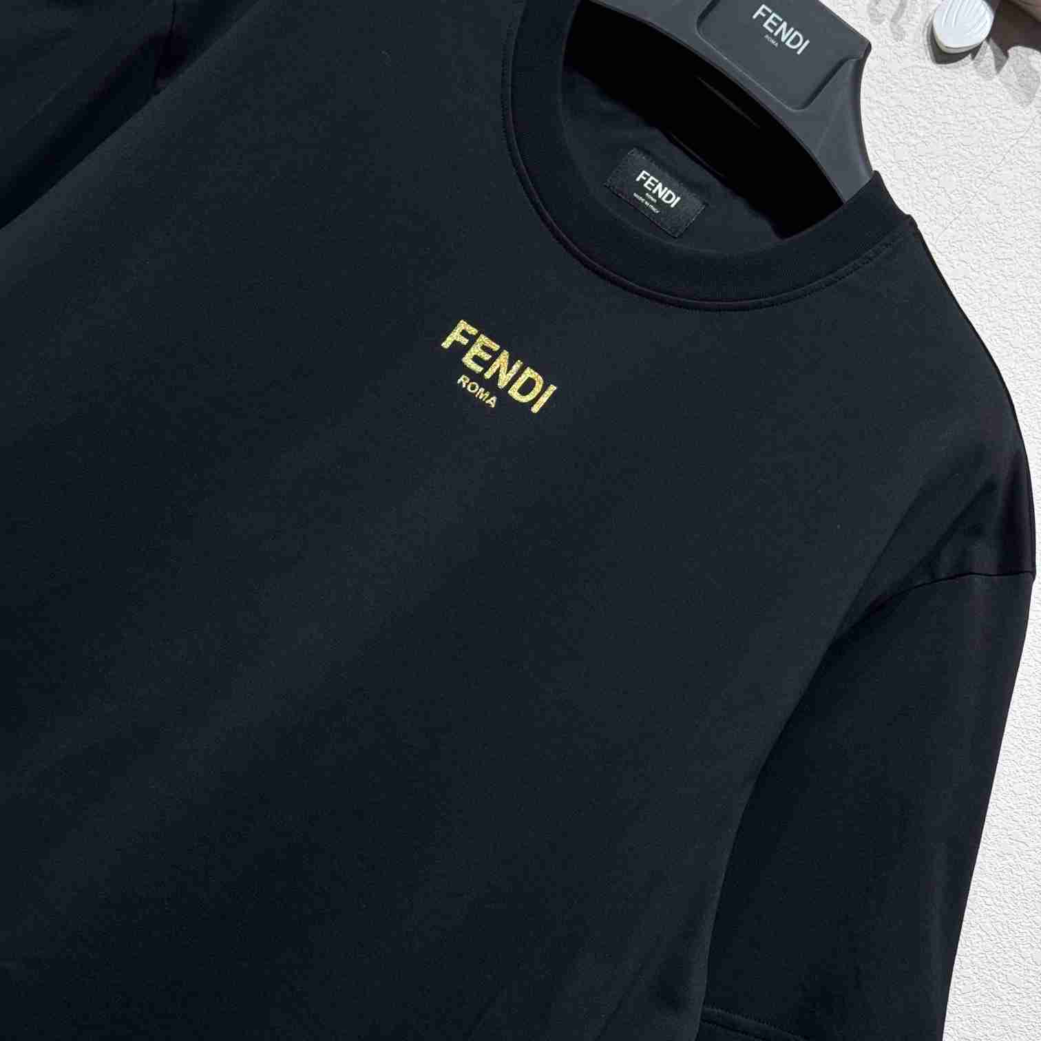 Fendi Black Cotton T-shirt - EUR FASHION