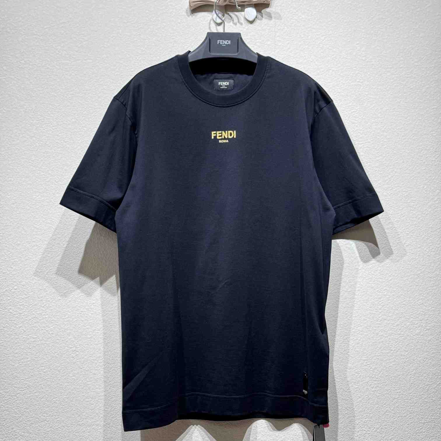 Fendi Black Cotton T-shirt - EUR FASHION