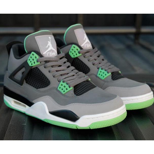 Jordan 4 Retro Green Glow Sneakers    - EUR FASHION