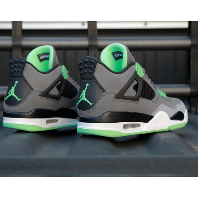 Jordan 4 Retro Green Glow Sneakers    - EUR FASHION