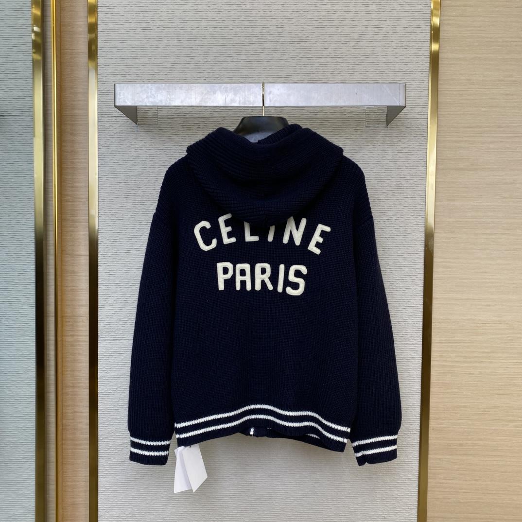 Celine College Hooded Sweater In Wool - EUR FASHION