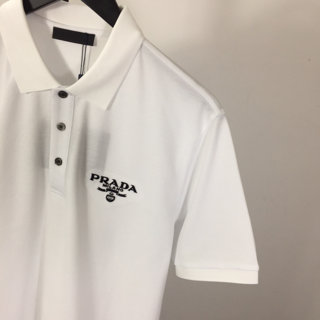 Prada Logo Cotton Polo Shirt - EUR FASHION