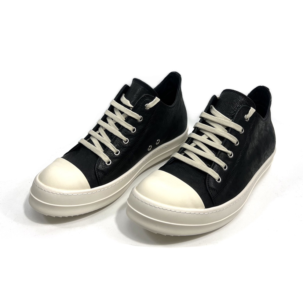 Rick Owens Leather Low-Top Sneakers - EUR FASHION