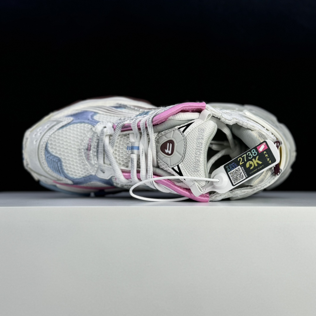 Balenciaga Runner Gradient Sneaker In White, Brown, Blue, Pink And Grey Mesh - EUR FASHION