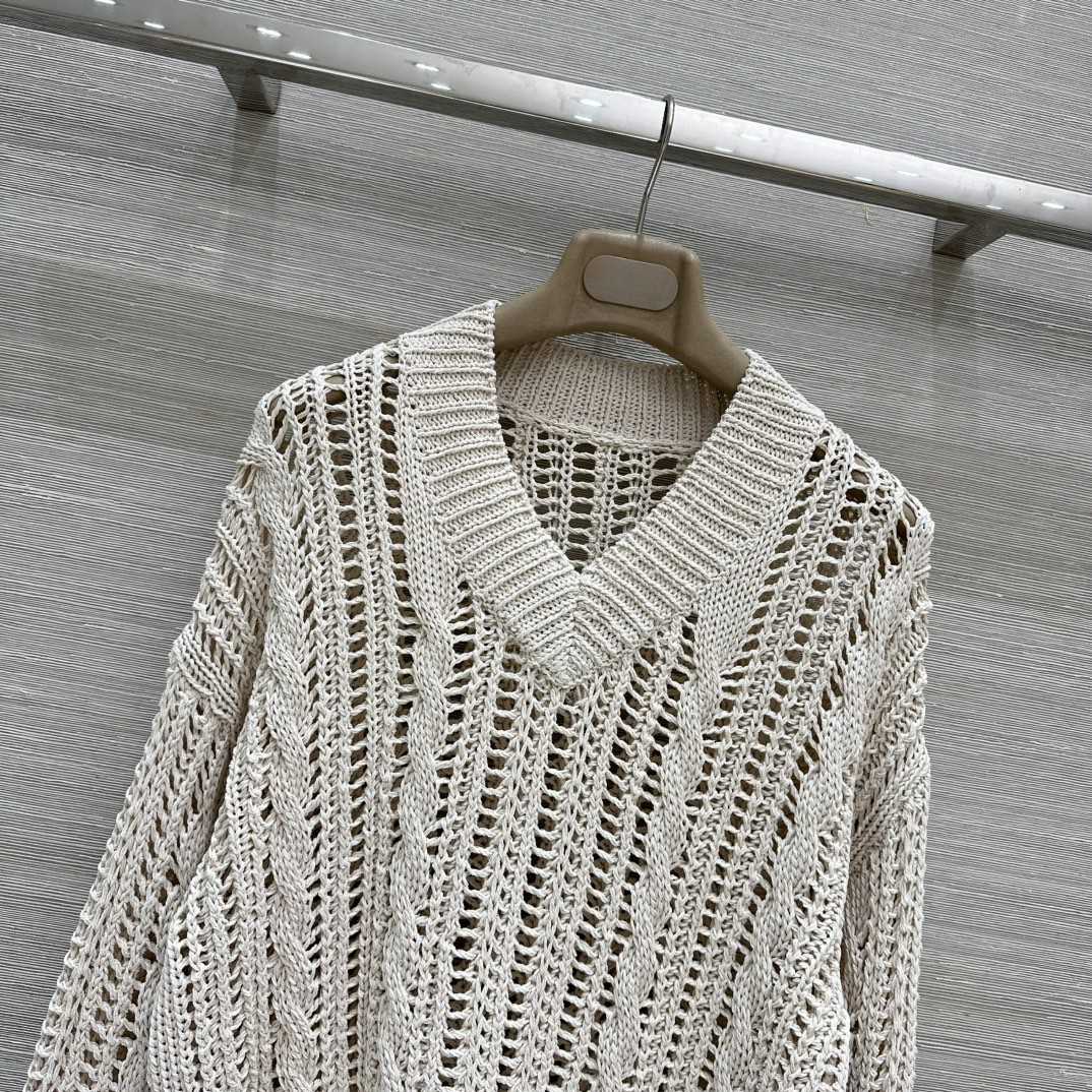 Brunello Cucinelli Jute And Cotton Cable & Mesh Sweater - EUR FASHION