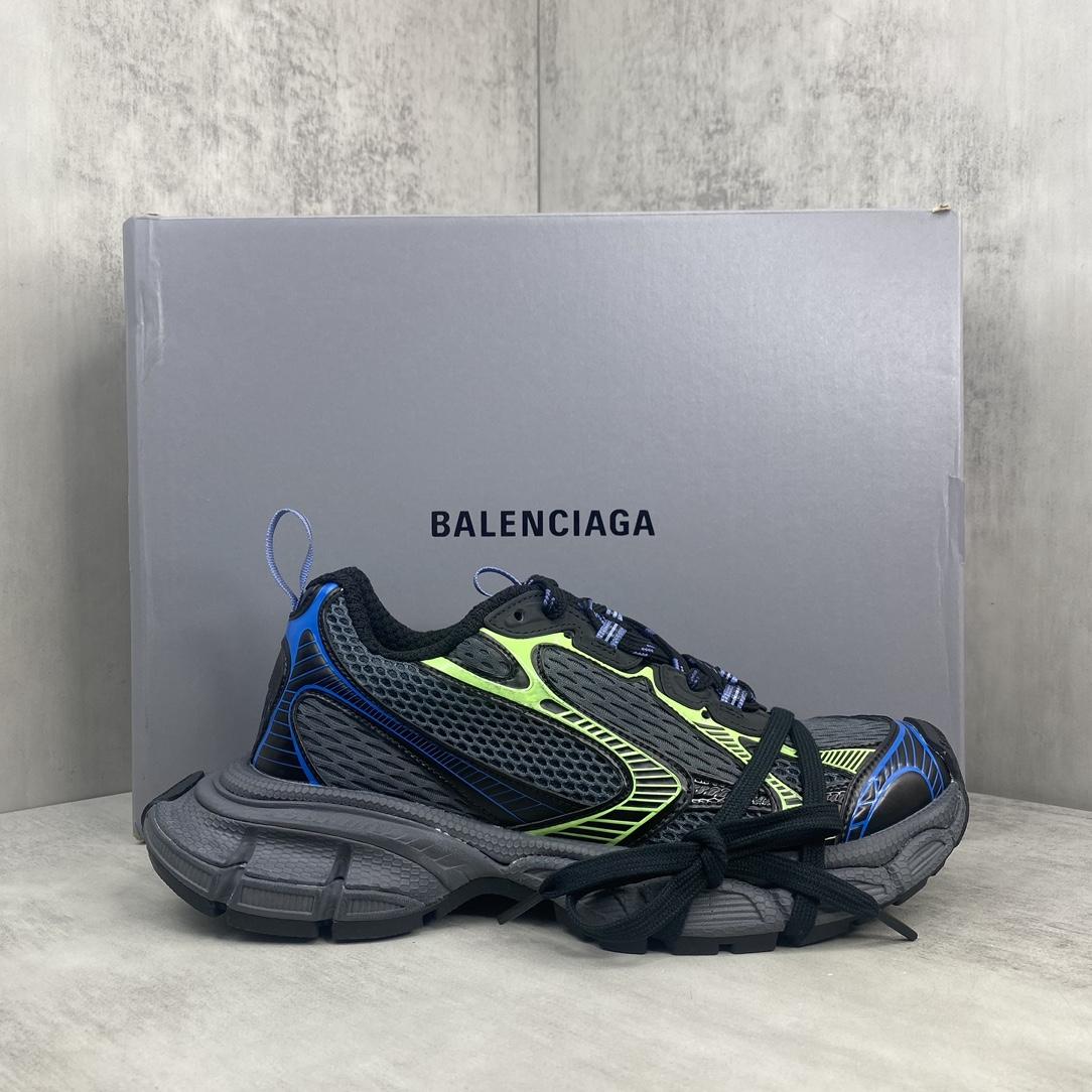 Balenciaga 3XL Sneaker In Dark Grey, Black, Blue And Green Mesh - EUR FASHION