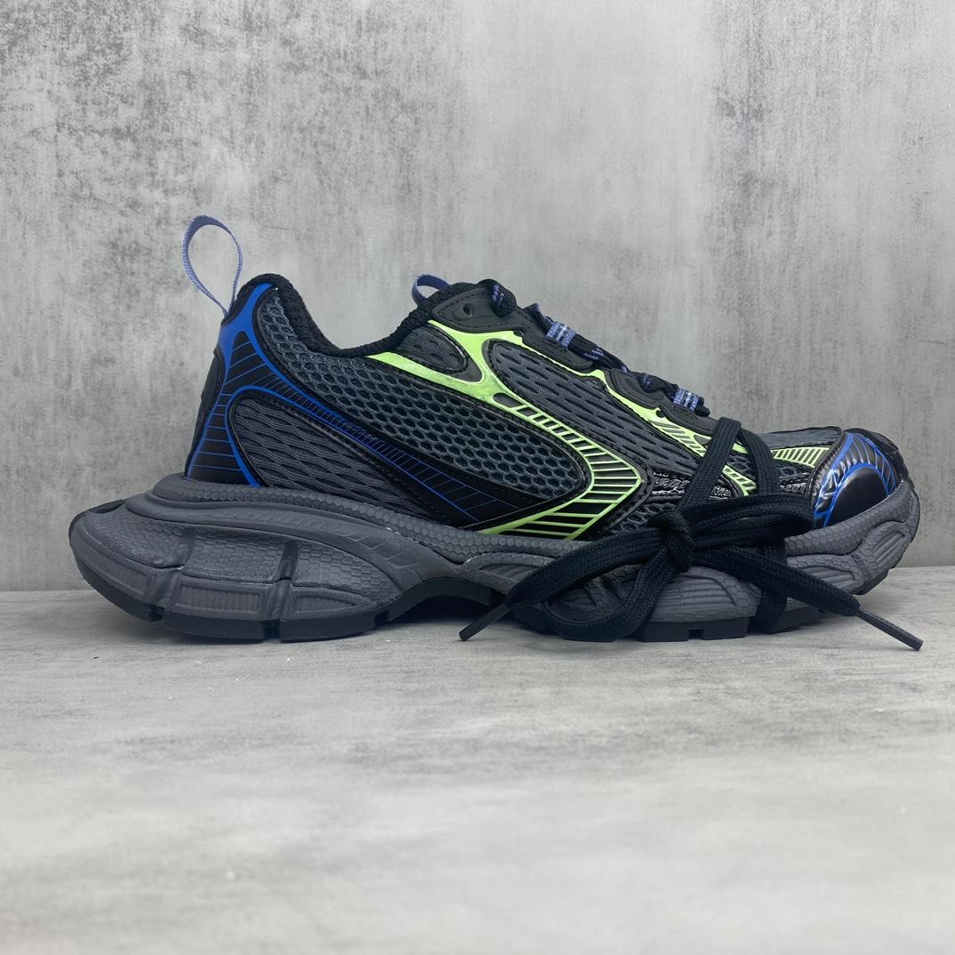 Balenciaga 3XL Sneaker In Dark Grey, Black, Blue And Green Mesh - EUR FASHION